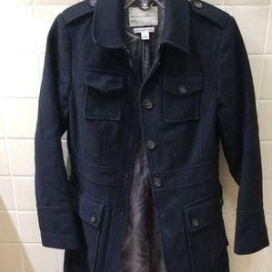 Banana Republic Womens Winter Black Coat Italian Fabric Size Small